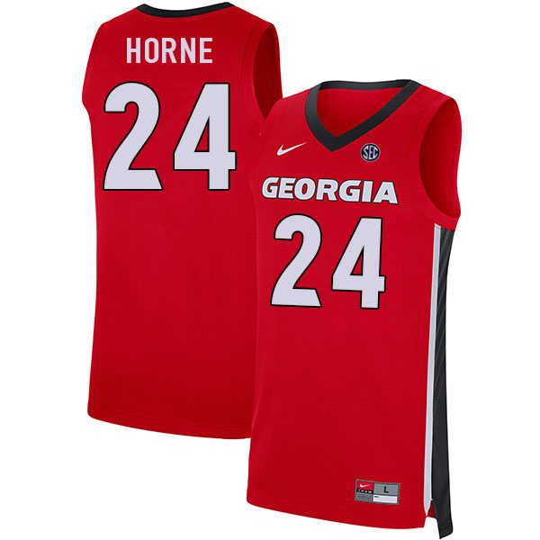 Men #24 P.J. Horne Georgia Bulldogs College Basketball Jerseys Sale-Red
